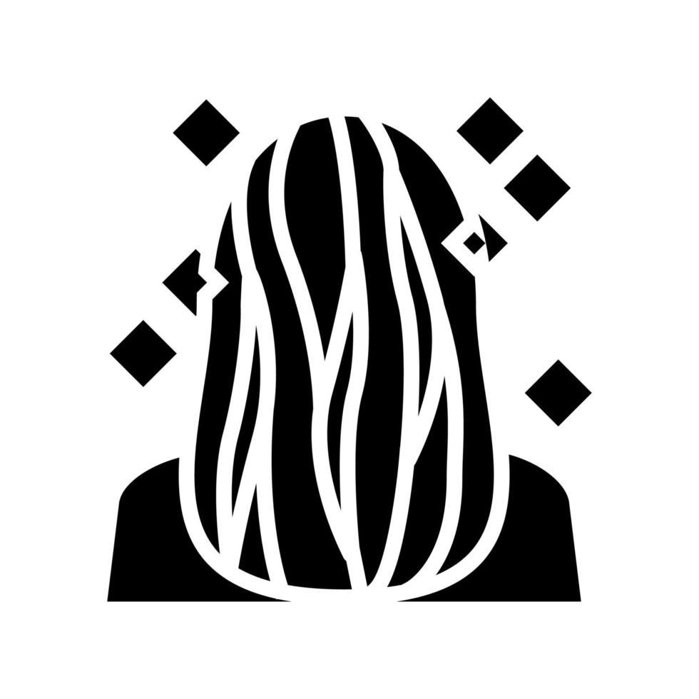 extensions de cheveux de couleur glyphe icône illustration vectorielle vecteur