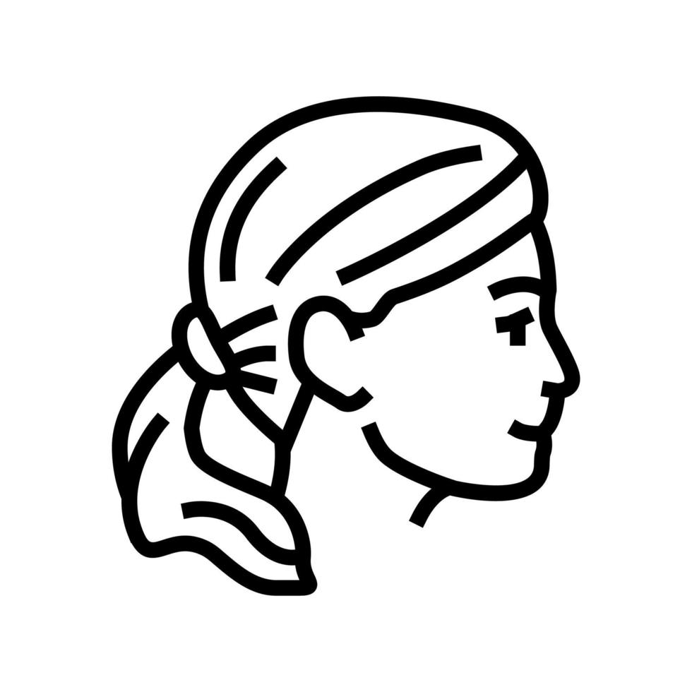illustration vectorielle de l'icône de la ligne de coiffure blonde vecteur