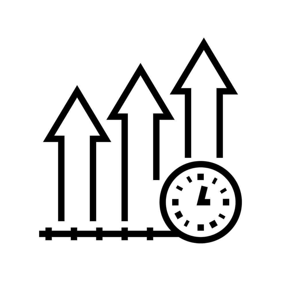 croissance productivité ligne icône illustration vectorielle signe vecteur