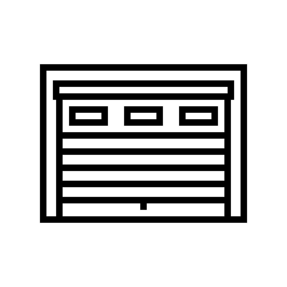 illustration vectorielle de l'icône de la ligne de la porte de garage vecteur