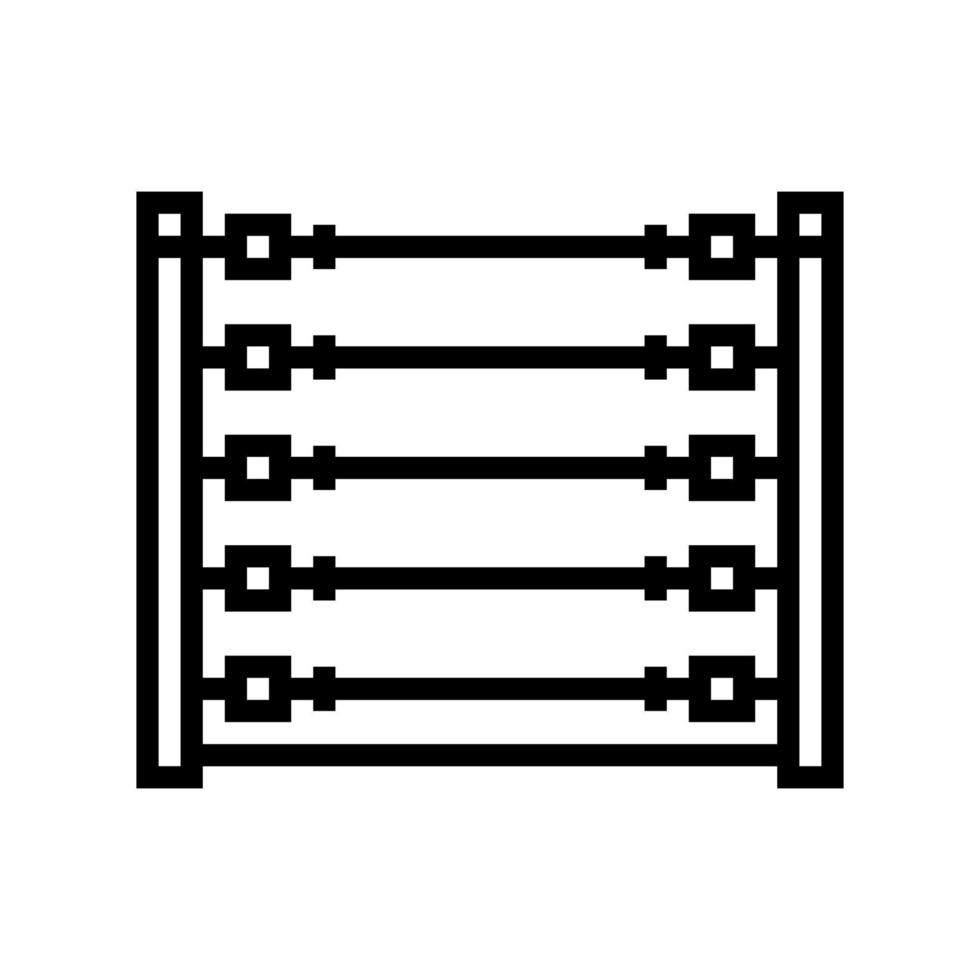 Illustration vectorielle de l'icône de la ligne de clôture électrique vecteur