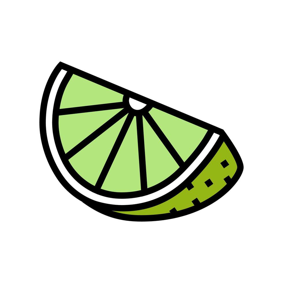 couper l'illustration vectorielle de l'icône de couleur citron vert vecteur