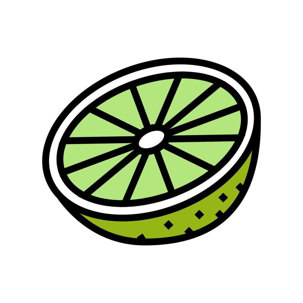 illustration vectorielle d'icône de couleur demi-citron vert vecteur