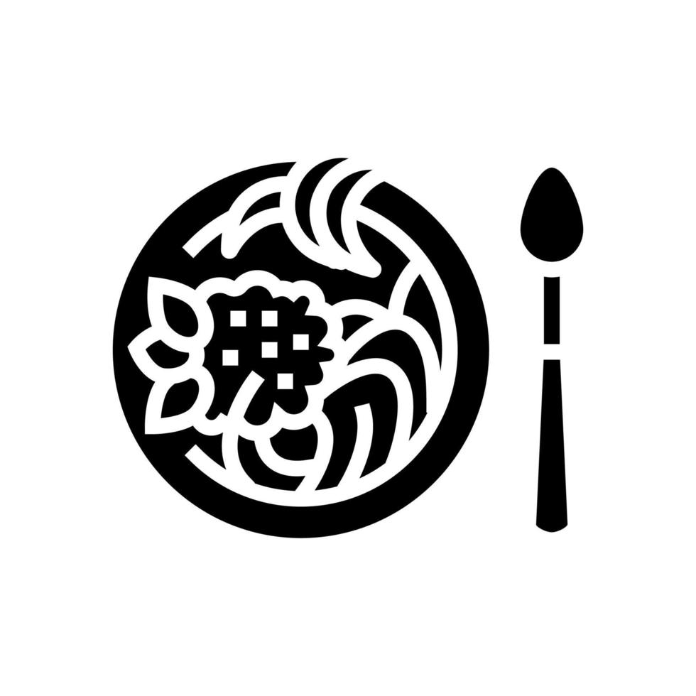 soupe chaude pâtes glyphe icône illustration vectorielle vecteur