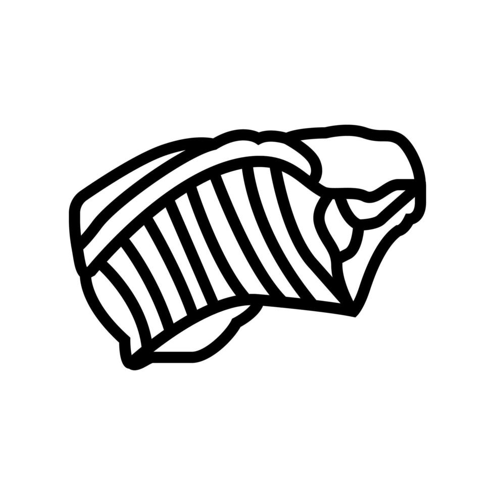 illustration vectorielle de l'icône de la ligne de boeuf aux côtes vecteur