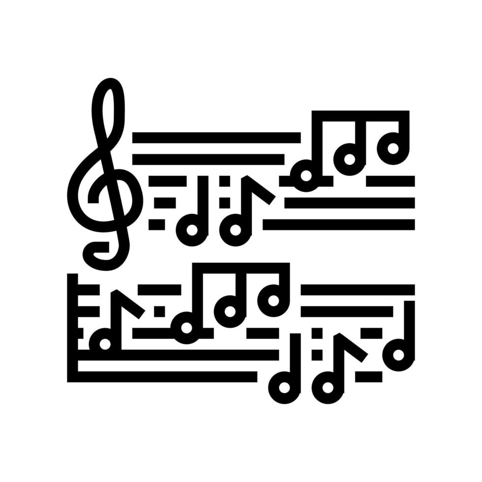 illustration vectorielle de l'icône de la ligne de musique mélodie vecteur