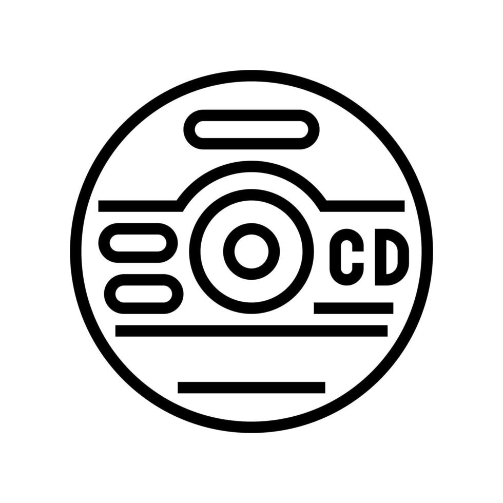 illustration vectorielle de l'icône de la ligne du disque compact cd vecteur