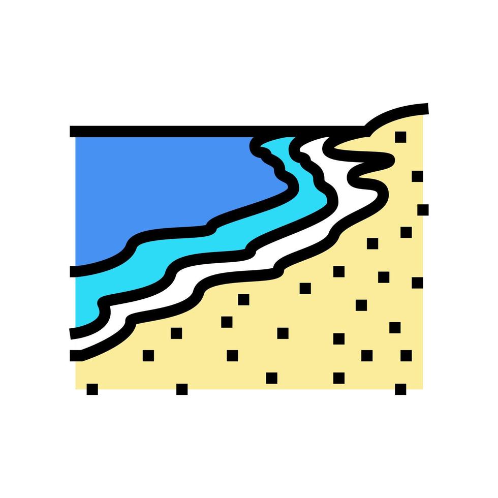 illustration vectorielle de l'icône de couleur du littoral de la mer vecteur