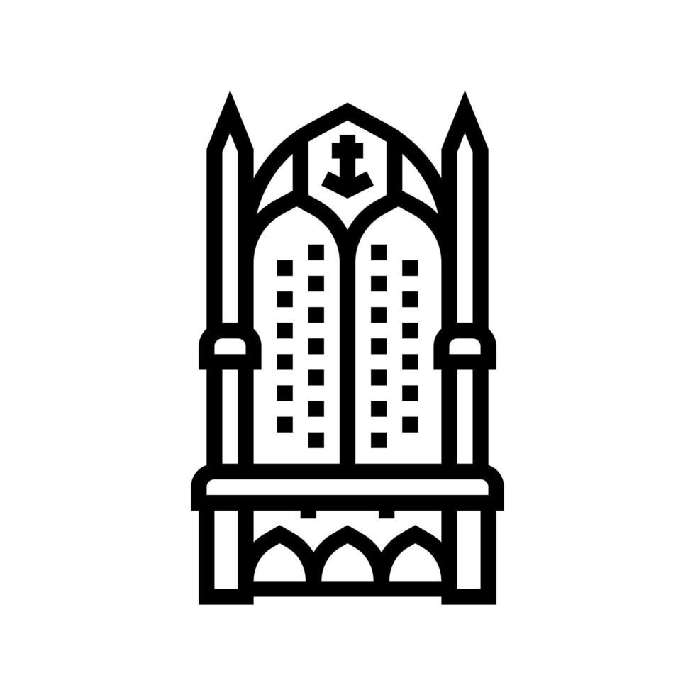 illustration vectorielle de l'icône de la ligne du roi du trône vecteur