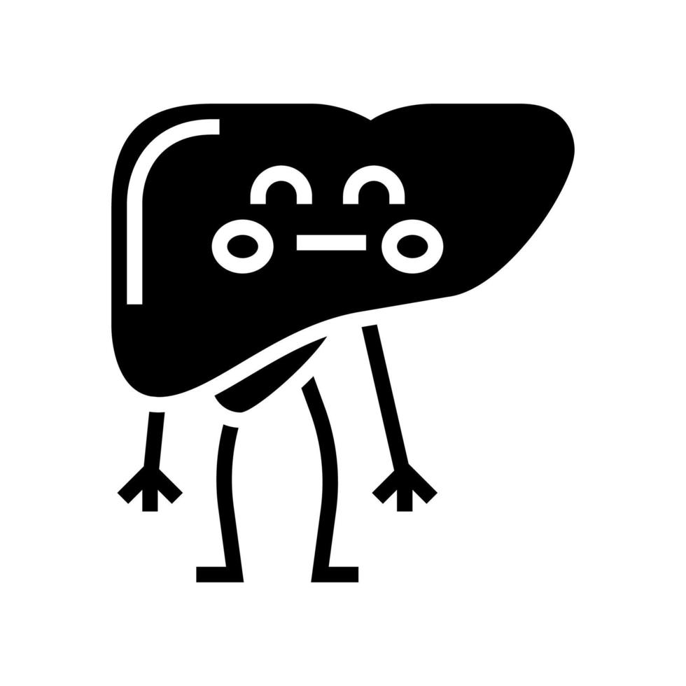 illustration vectorielle de l'icône du glyphe de la santé du foie vecteur