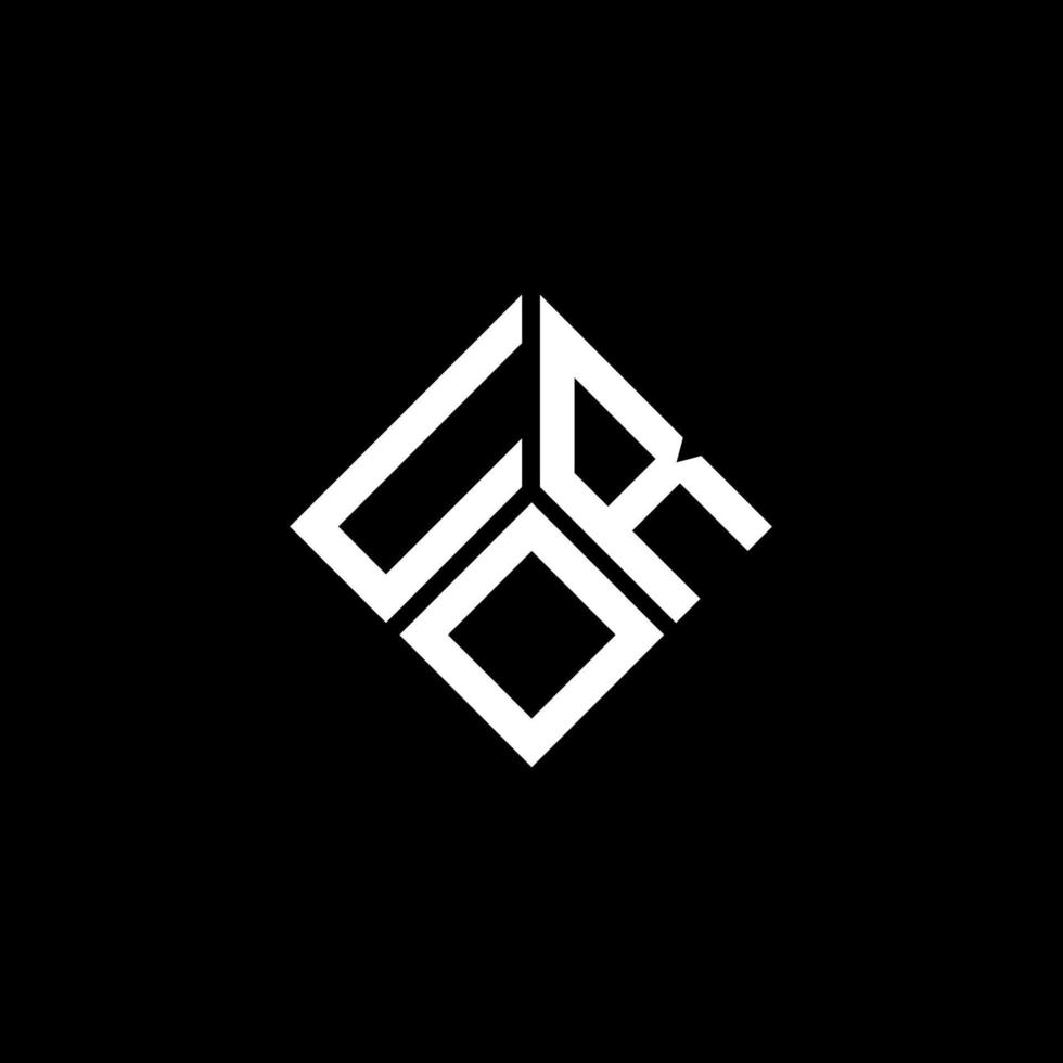 création de logo de lettre uro sur fond noir. concept de logo de lettre initiales créatives uro. conception de lettre uro. vecteur