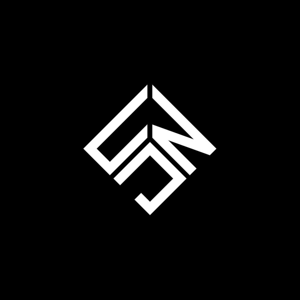 création de logo de lettre unj sur fond noir. concept de logo de lettre initiales créatives unj. conception de lettre unj. vecteur