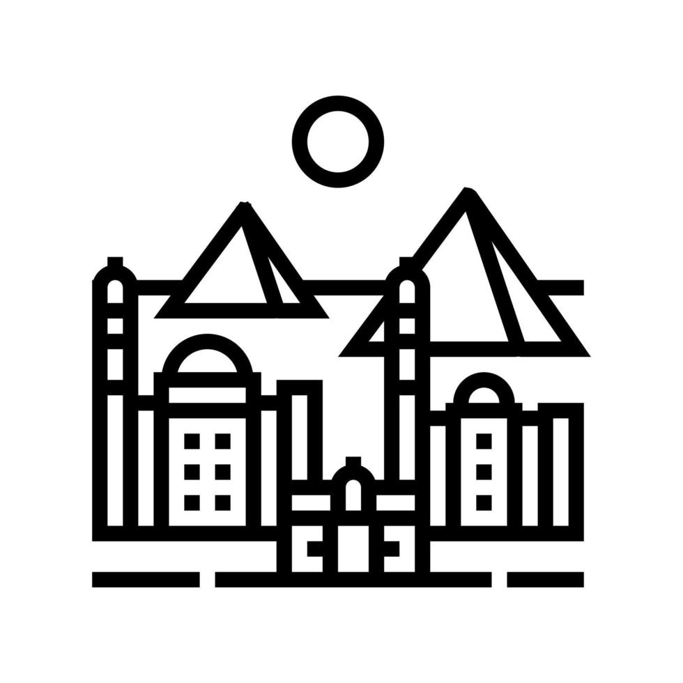 L'icône de la ligne de la ville antique du Caire illustration vectorielle vecteur