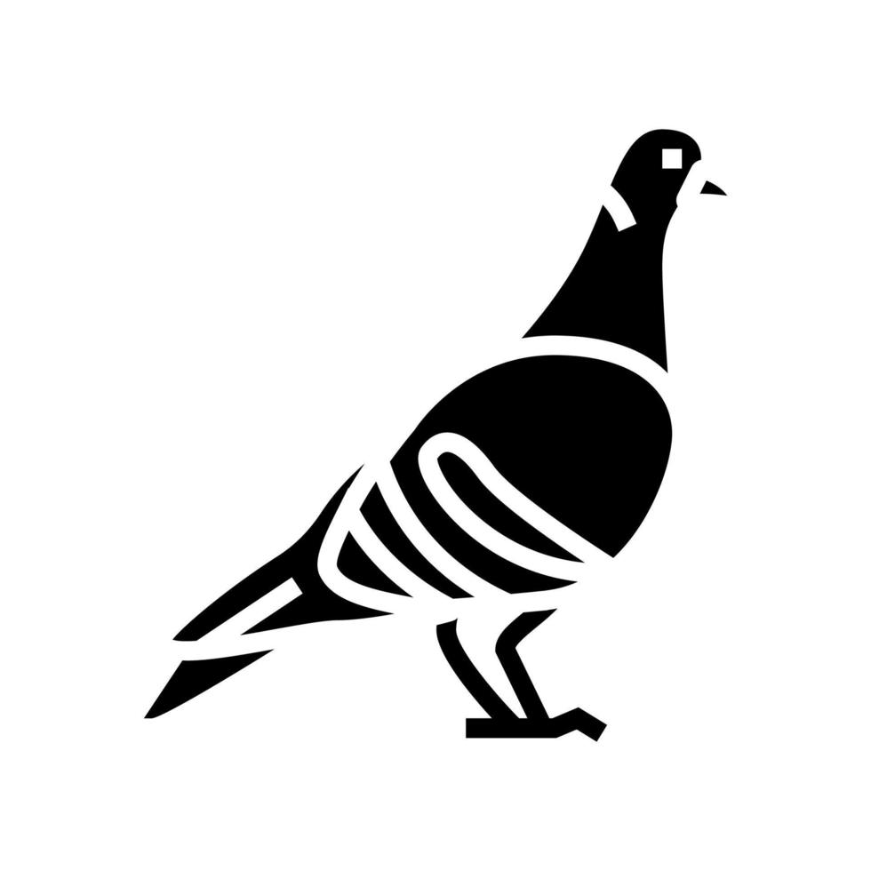 pigeon oiseau glyphe icône illustration vectorielle vecteur