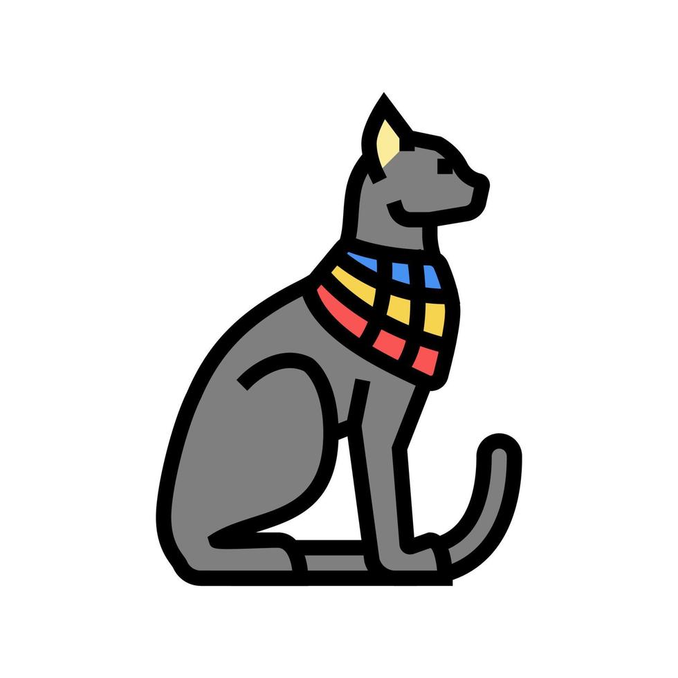 chat egypte animal couleur icône illustration vectorielle vecteur