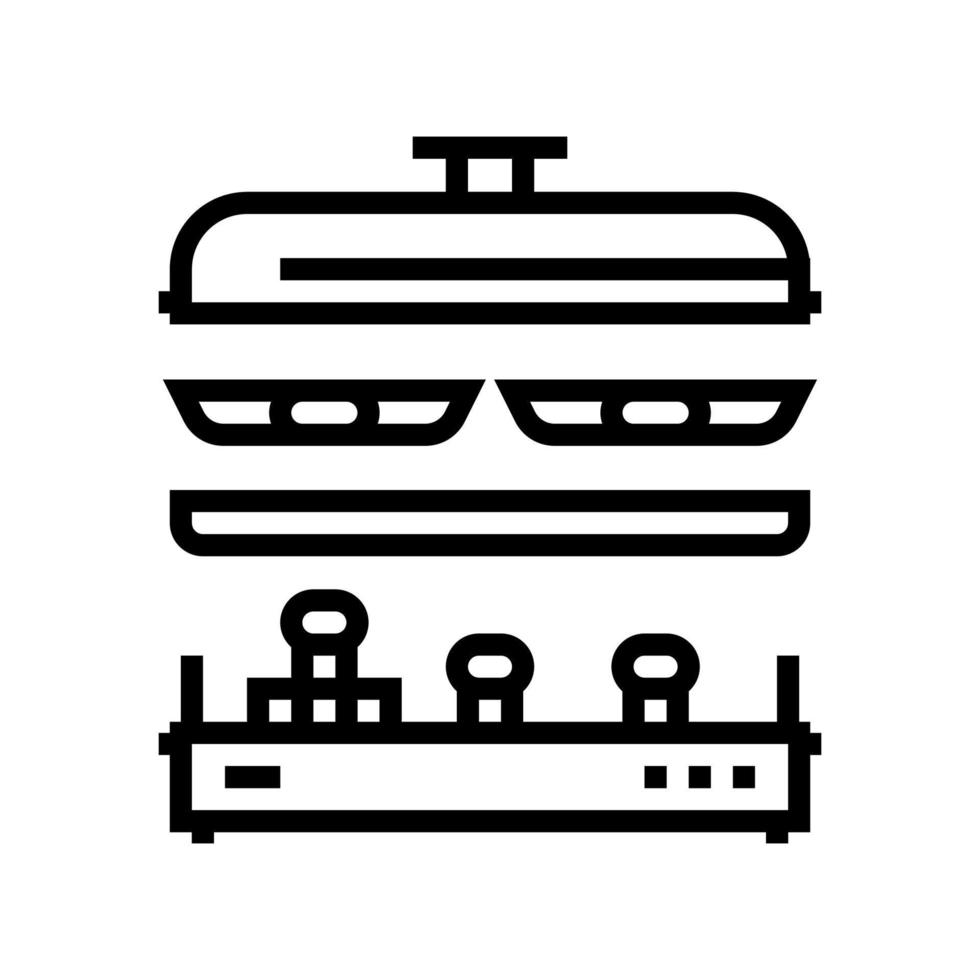 Illustration vectorielle de l'icône de la ligne de fondue à raclette vecteur