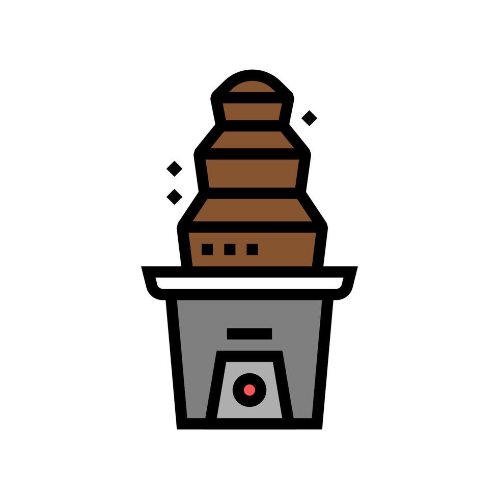 fondue au chocolat fontaine couleur icône illustration vectorielle vecteur