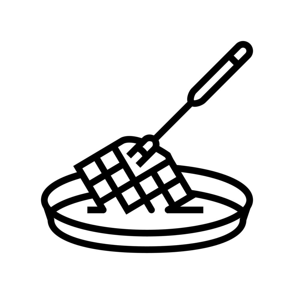 Illustration vectorielle de l'icône de la ligne du fabricant de fondue au chocolat vecteur