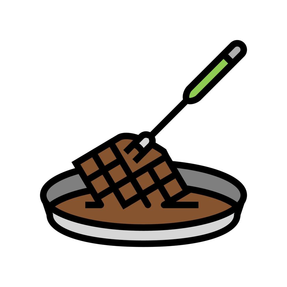 Illustration vectorielle de l'icône de couleur du fabricant de fondue au chocolat vecteur