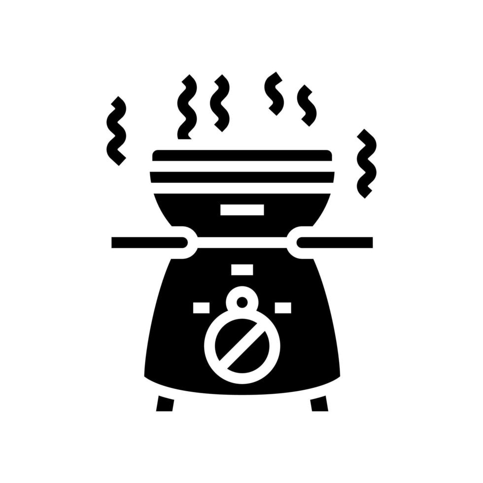 Illustration vectorielle de l'icône du glyphe de la fondue plus chaude vecteur