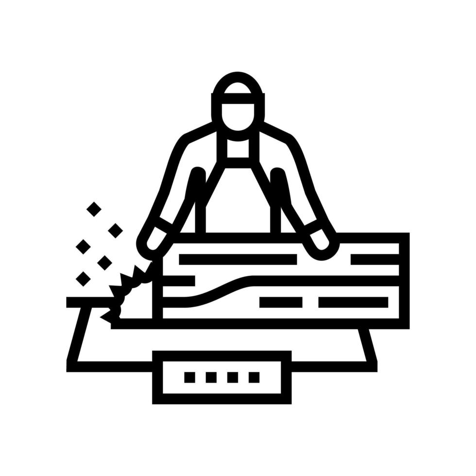 illustration vectorielle de l'icône de la ligne d'affaires du menuisier vecteur