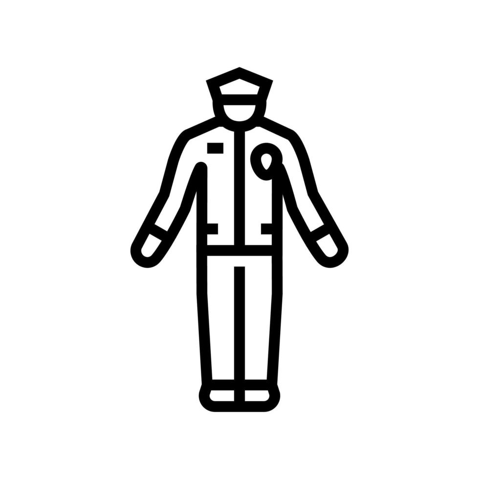 travailleur de la police policier ligne icône illustration vectorielle vecteur