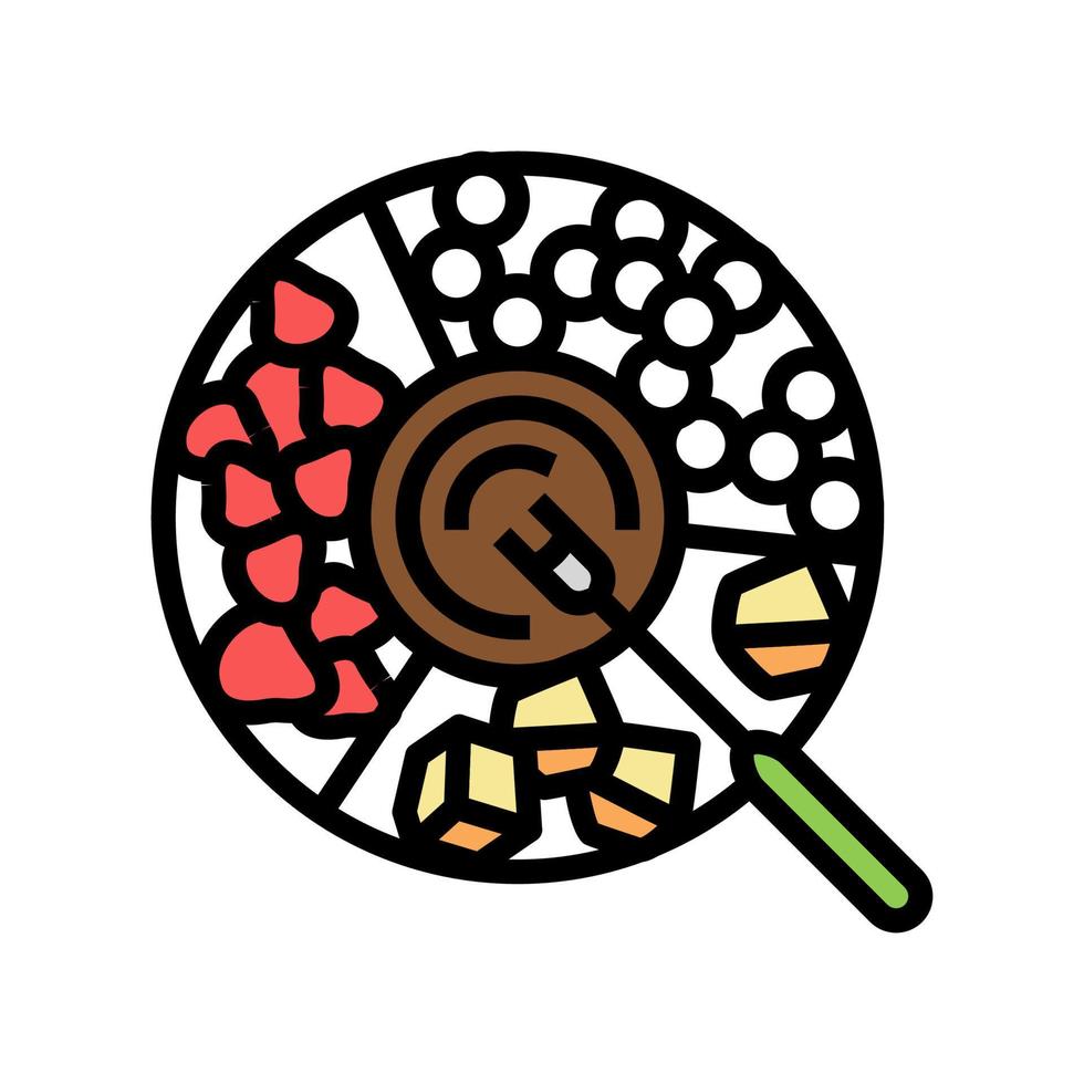 plats fondue couleur icône illustration vectorielle vecteur