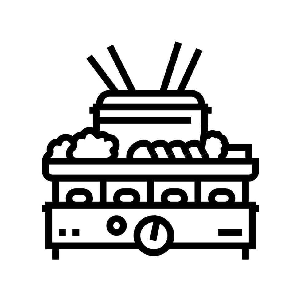 illustration vectorielle de l'icône de la ligne de fondue du kit vecteur