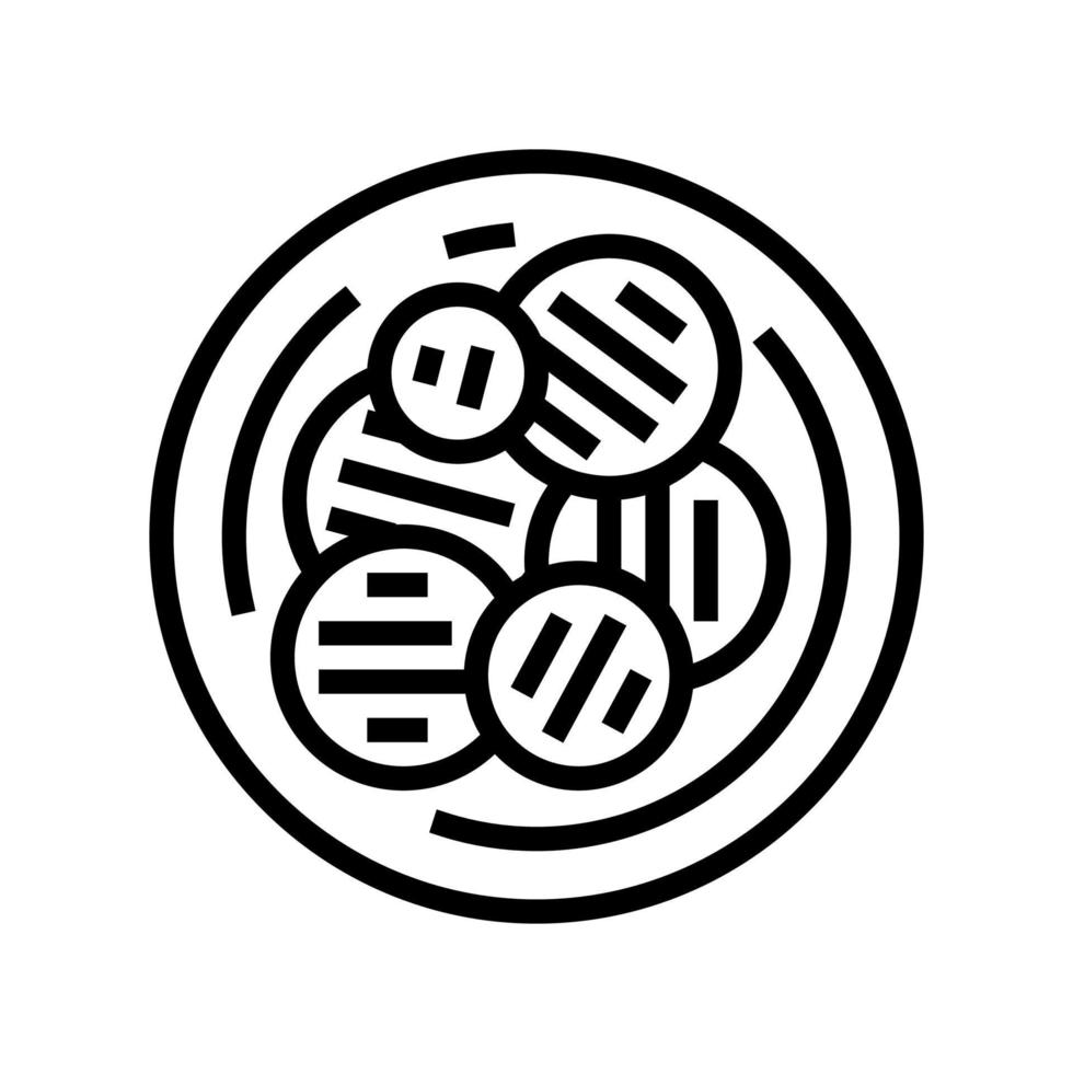 illustration vectorielle de l'icône de la ligne grillée aubergine vecteur