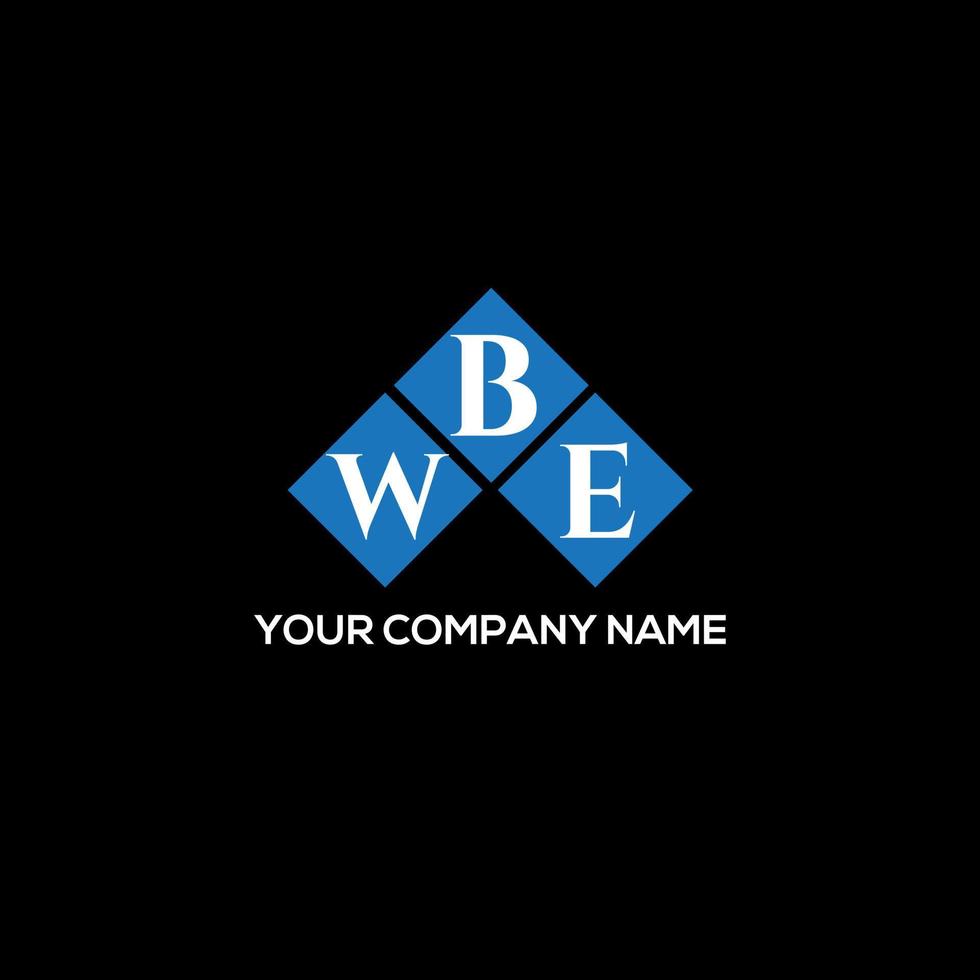 création de logo de lettre wbe sur fond noir. concept de logo de lettre initiales créatives wbe. conception de lettre wbe. vecteur