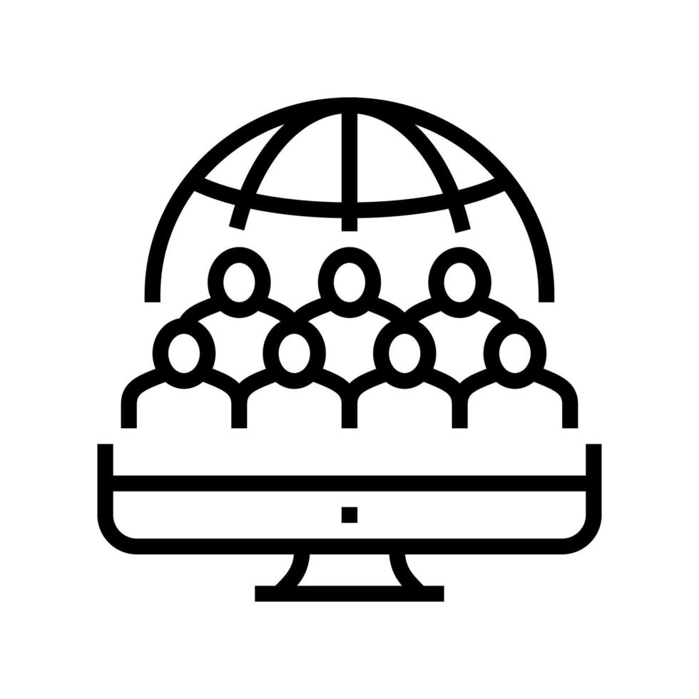 illustration vectorielle de l'icône de la ligne de réaction de la société vecteur