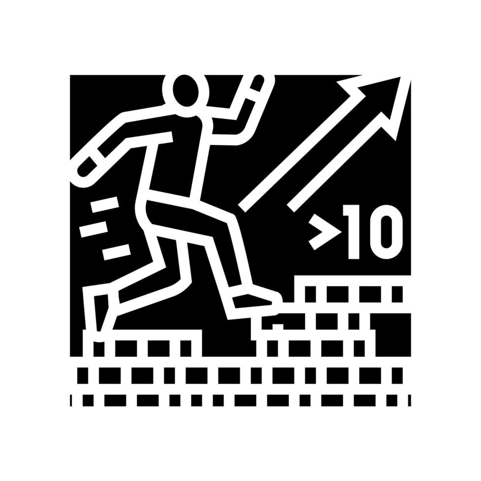 illustration vectorielle de l'icône de glyphe d'inflation au galop vecteur