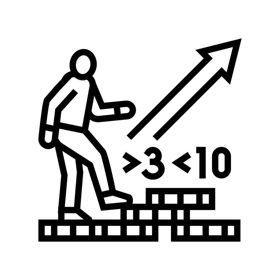 illustration vectorielle de l'icône de la ligne d'inflation à pied vecteur