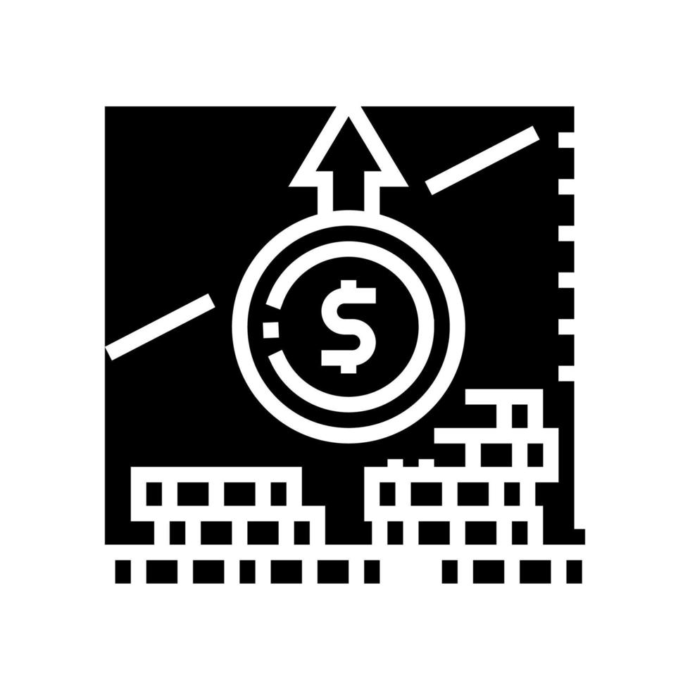 inflation finance glyphe icône illustration vectorielle vecteur