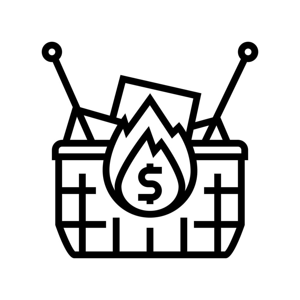 illustration vectorielle de l'icône de la ligne d'inflation des actifs alimentaires vecteur