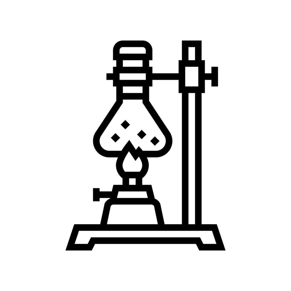 brûleur bouillant chimie liquide ligne icône vecteur illustration isolée