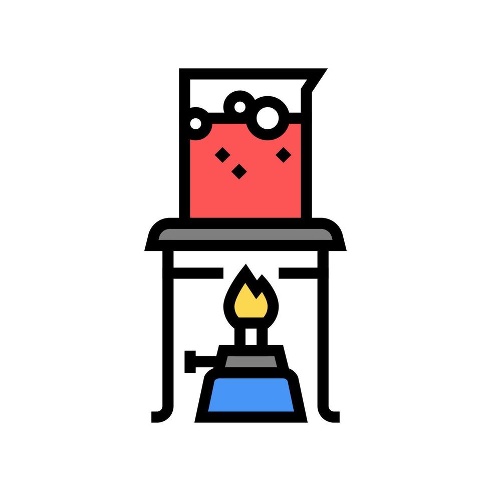 brûleur bouillant liquide chimique couleur icône vecteur illustration isolée