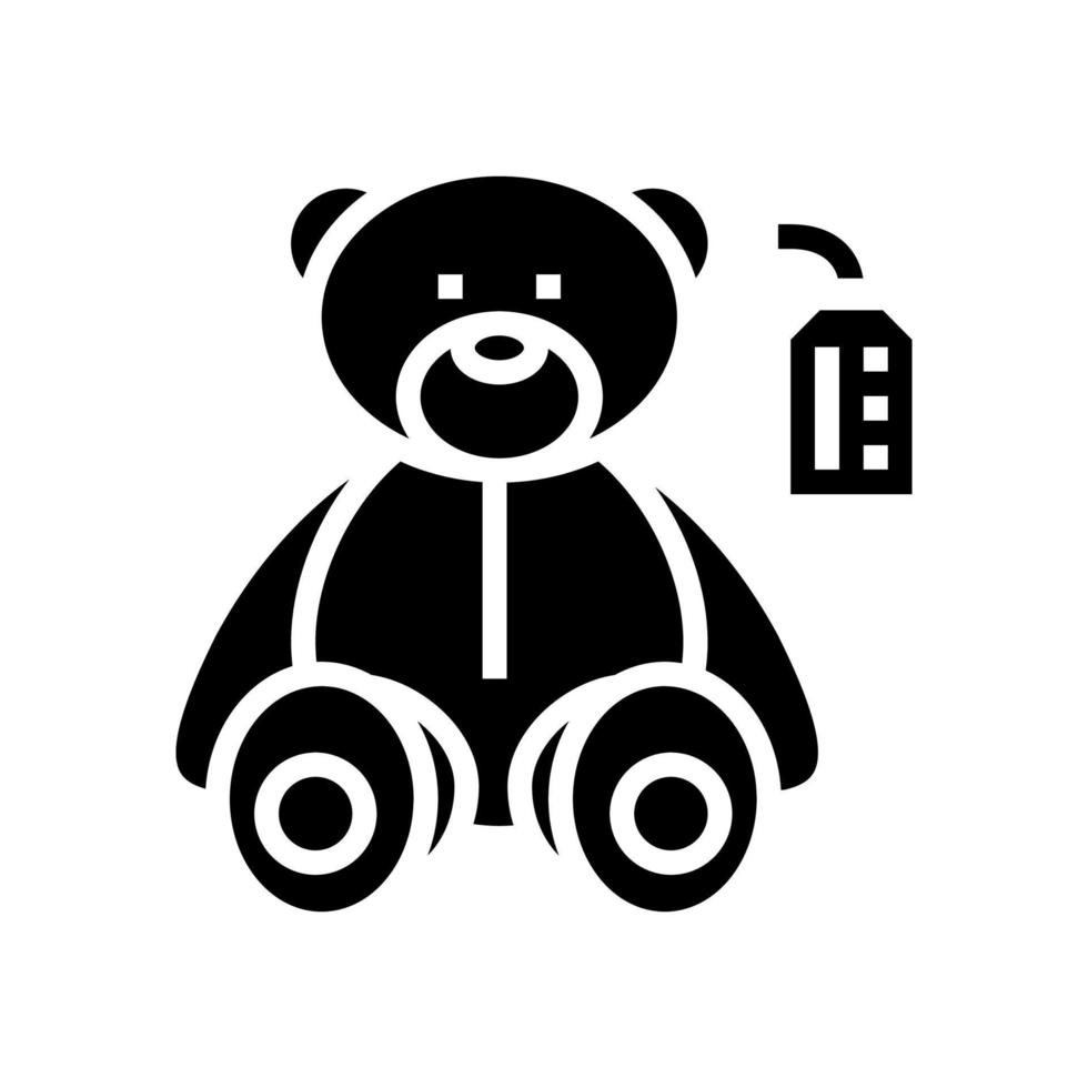 artisanat jouet ours glyphe icône vecteur illustration isolé