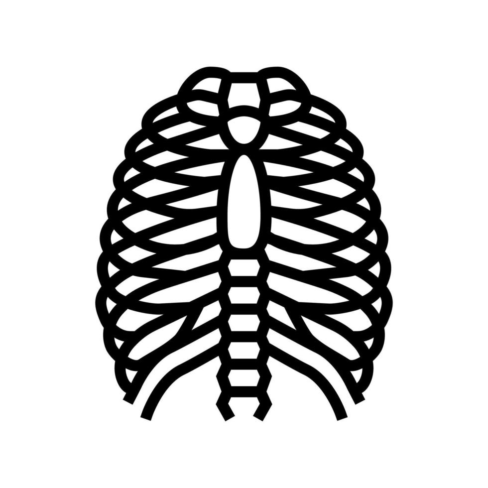 illustration vectorielle de l'icône de la ligne osseuse de la poitrine vecteur