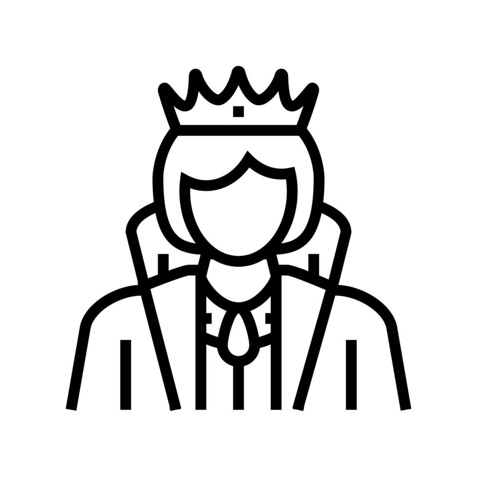 illustration vectorielle de l'icône de la ligne de conte de fées de la reine vecteur