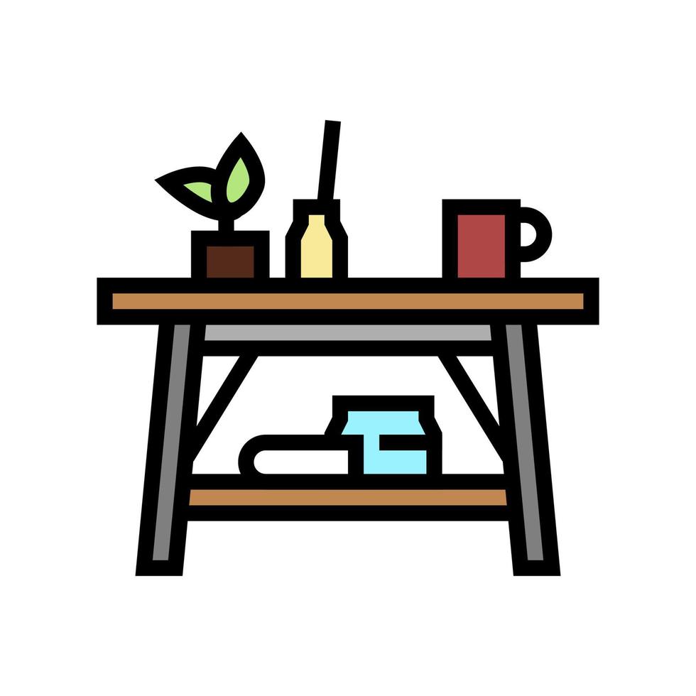 table basse meubles couleur icône illustration vectorielle vecteur