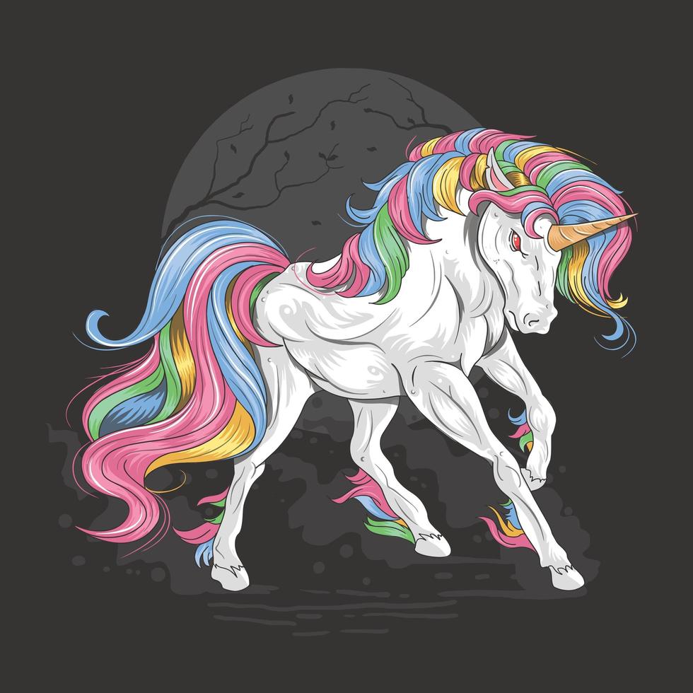 conception de licorne pleine couleur vecteur