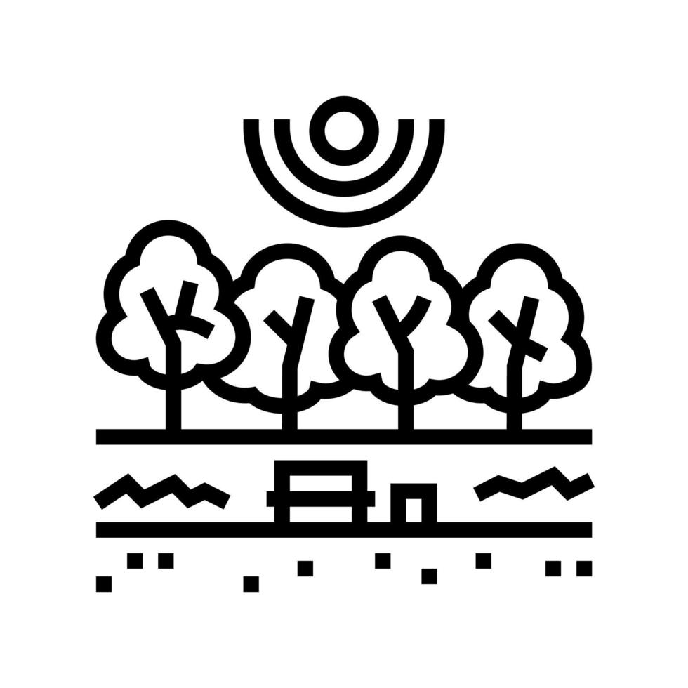 illustration vectorielle de l'icône de la ligne du parc d'été vecteur
