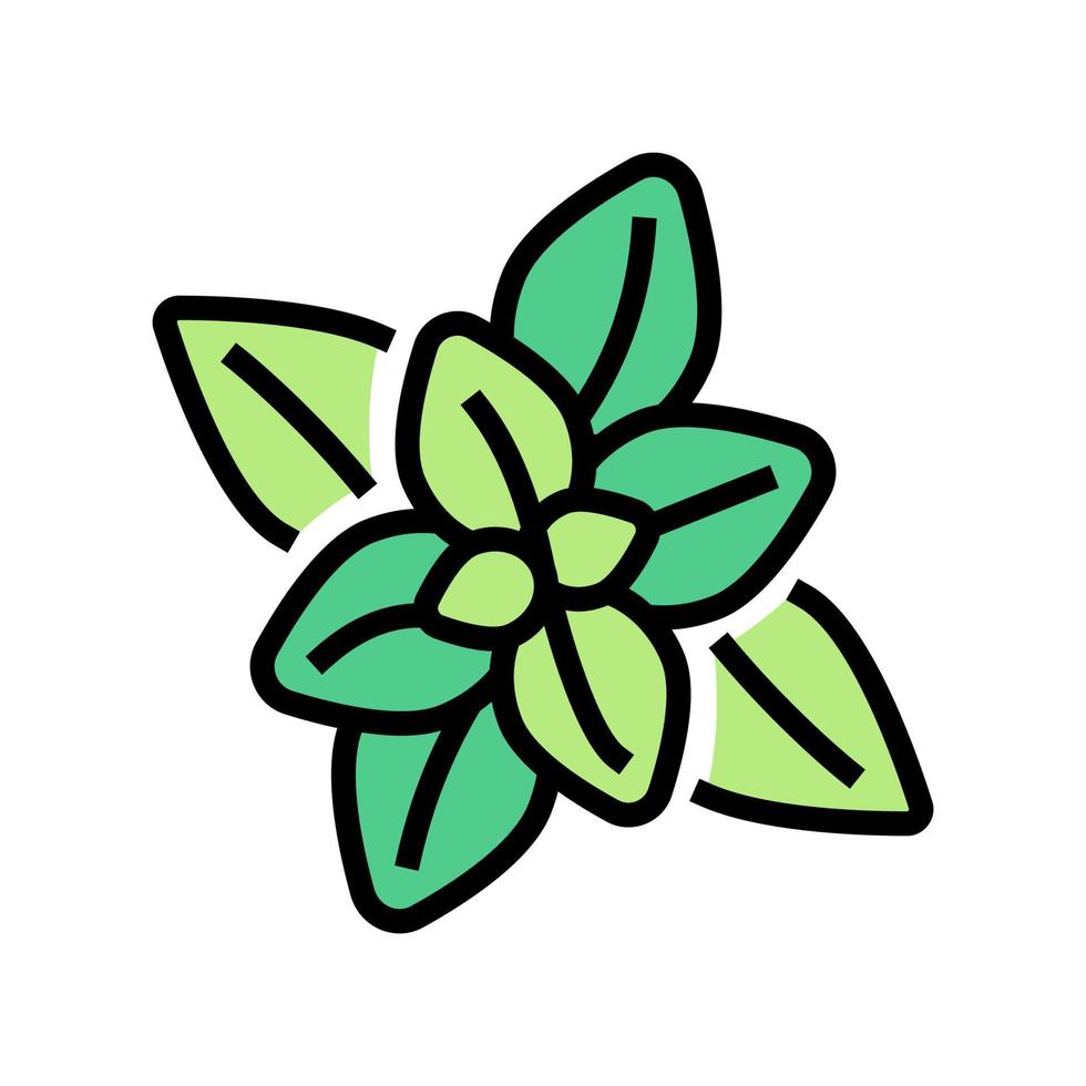 illustration vectorielle d'icône de couleur d'aromathérapie à la menthe poivrée vecteur