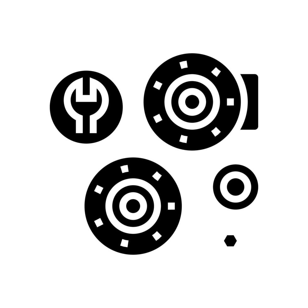 illustration isolée de vecteur d'icône de glyphe de remplacement de roulement