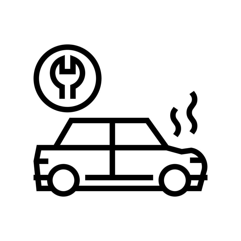 illustration vectorielle d'icône de ligne de réparation de voiture isolée vecteur