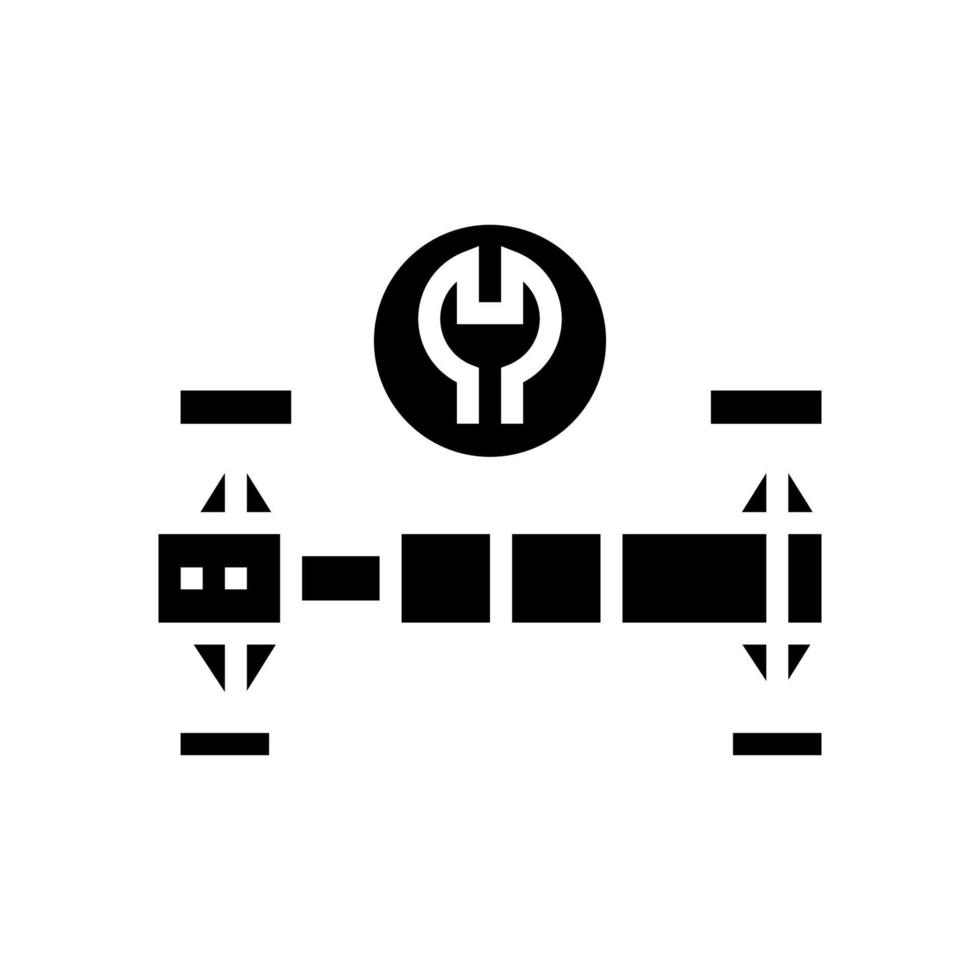 illustration isolée de vecteur d'icône de glyphe de réparation de suspencion