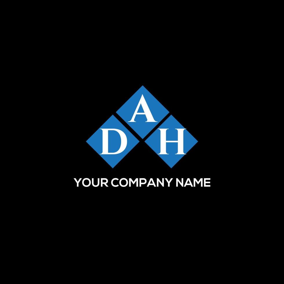 conception de lettre dah. création de logo de lettre dah sur fond noir. concept de logo de lettre initiales créatives dah. conception de lettre dah. vecteur