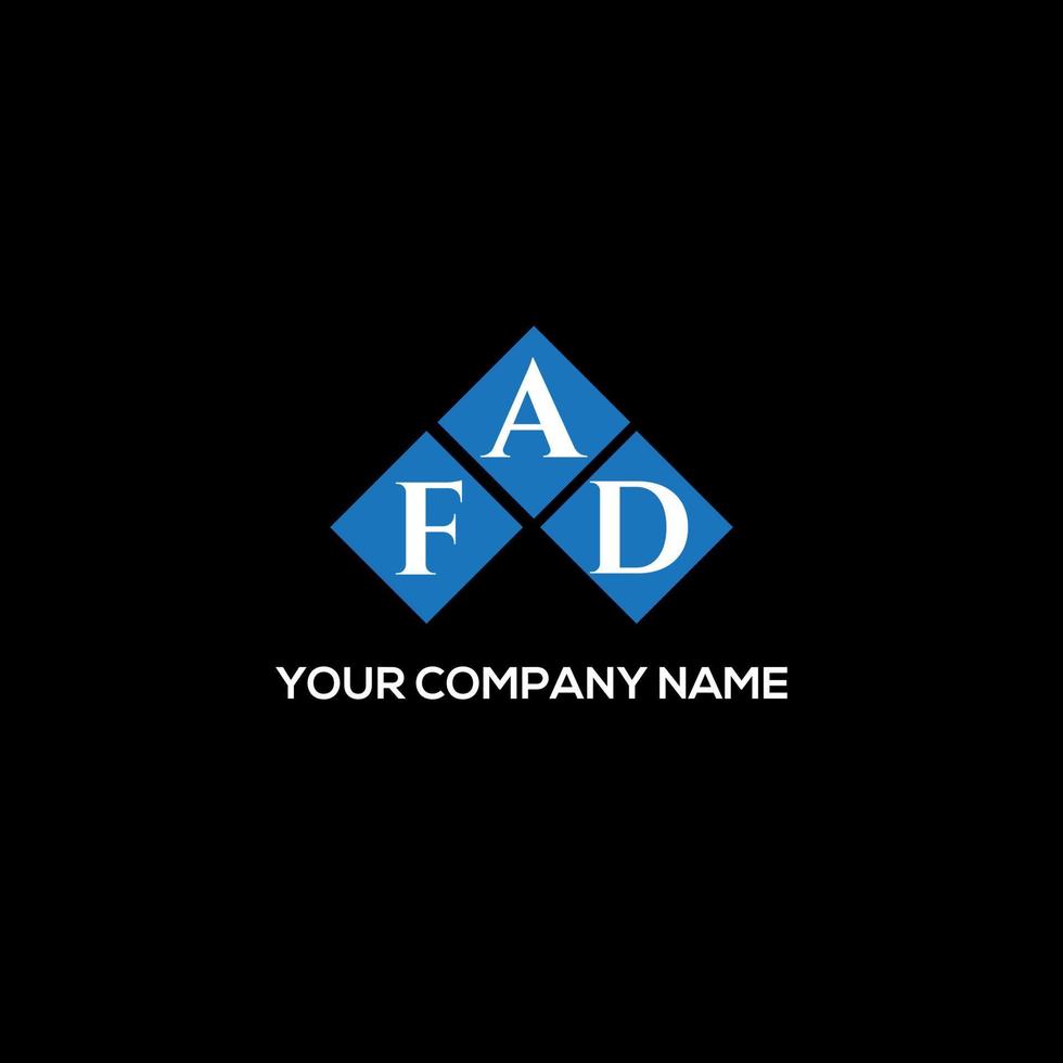 conception de lettre fad. création de logo de lettre fad sur fond noir. concept de logo de lettre initiales créatives fad. conception de lettre fad. création de logo de lettre fad sur fond noir. F vecteur