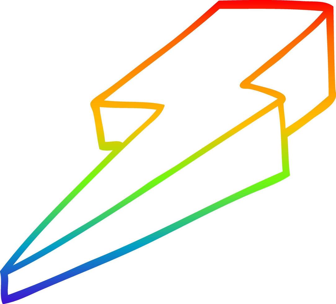 ligne de gradient arc en ciel dessin dessin animé éclair décoratif vecteur